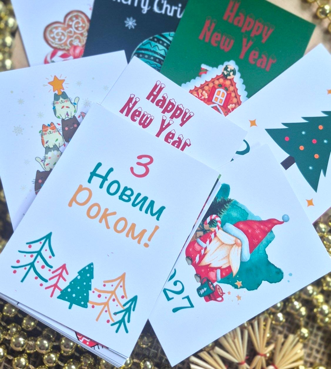 Set of New Year cards for congratulations NG27_mix2