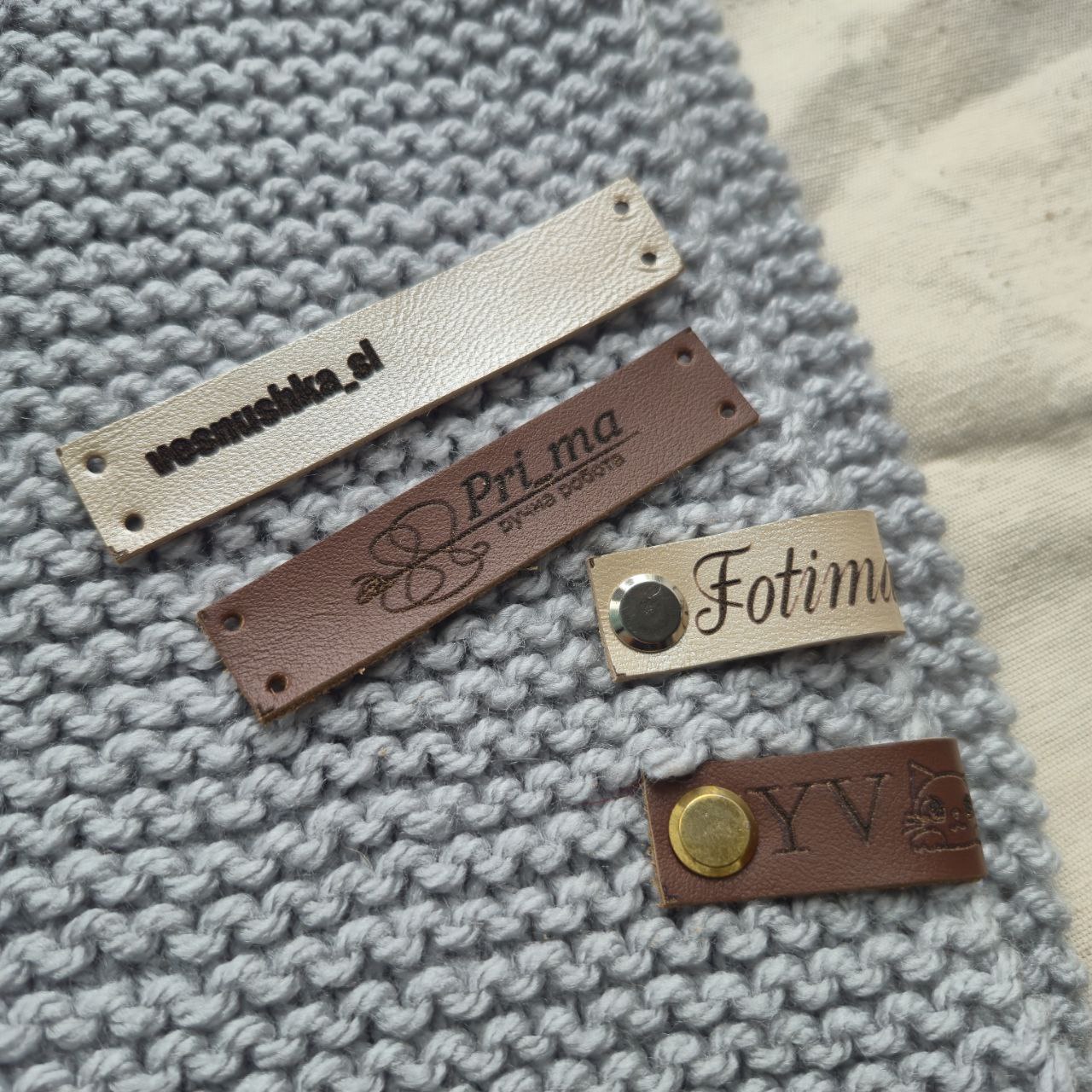Leather sew-on tags 1.5cm to order